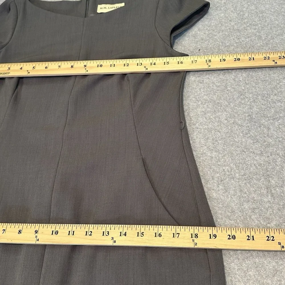 MM LaFleur The Nisa Dress Size 10 Gray Pencil Sheath Knee Length Capsule‎ Career